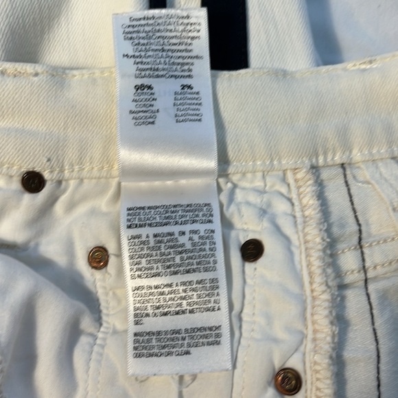 MOTHER Insider Crop Step Fray Jeans Size 24 White with Black Stripes - Picture 6 of 11